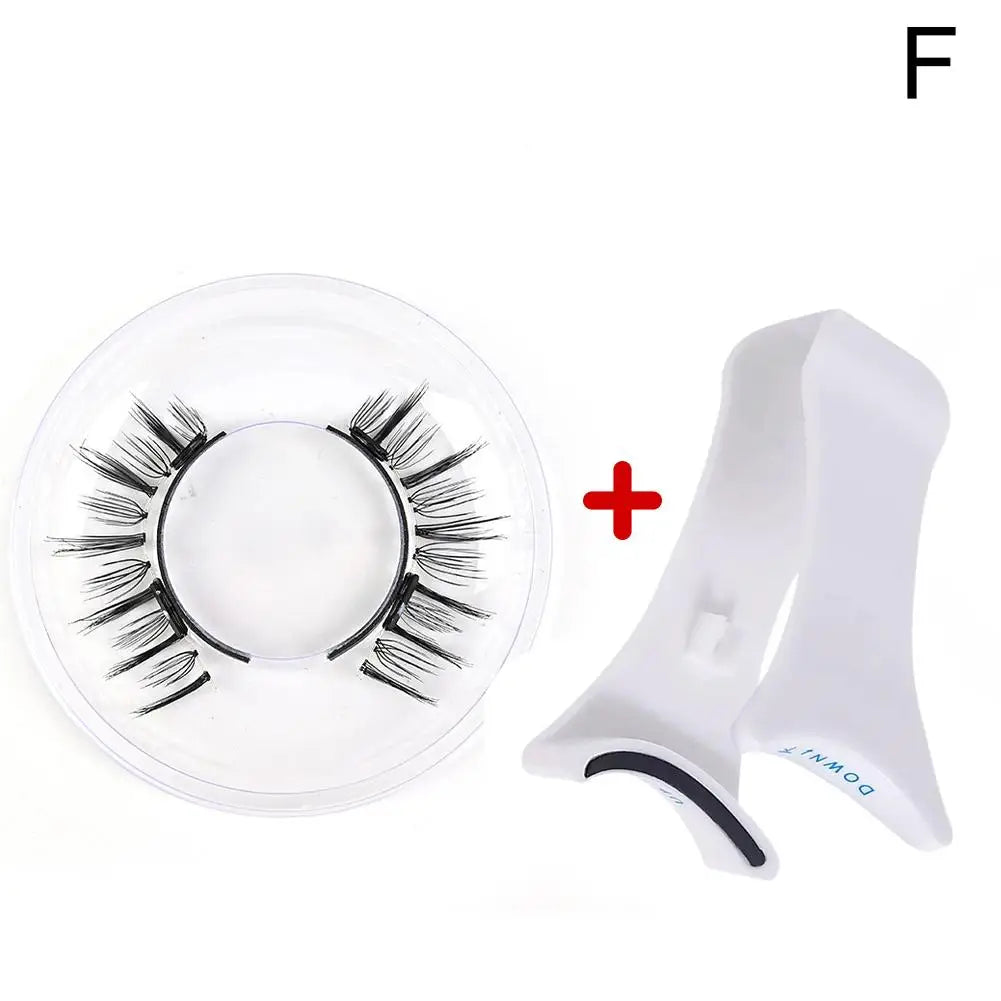 1Pair Magnetic Eyelashes Handmade 3D Natural Magnetic False Eyelashes Reusable Magnetic Eyelashes Tweezers Set