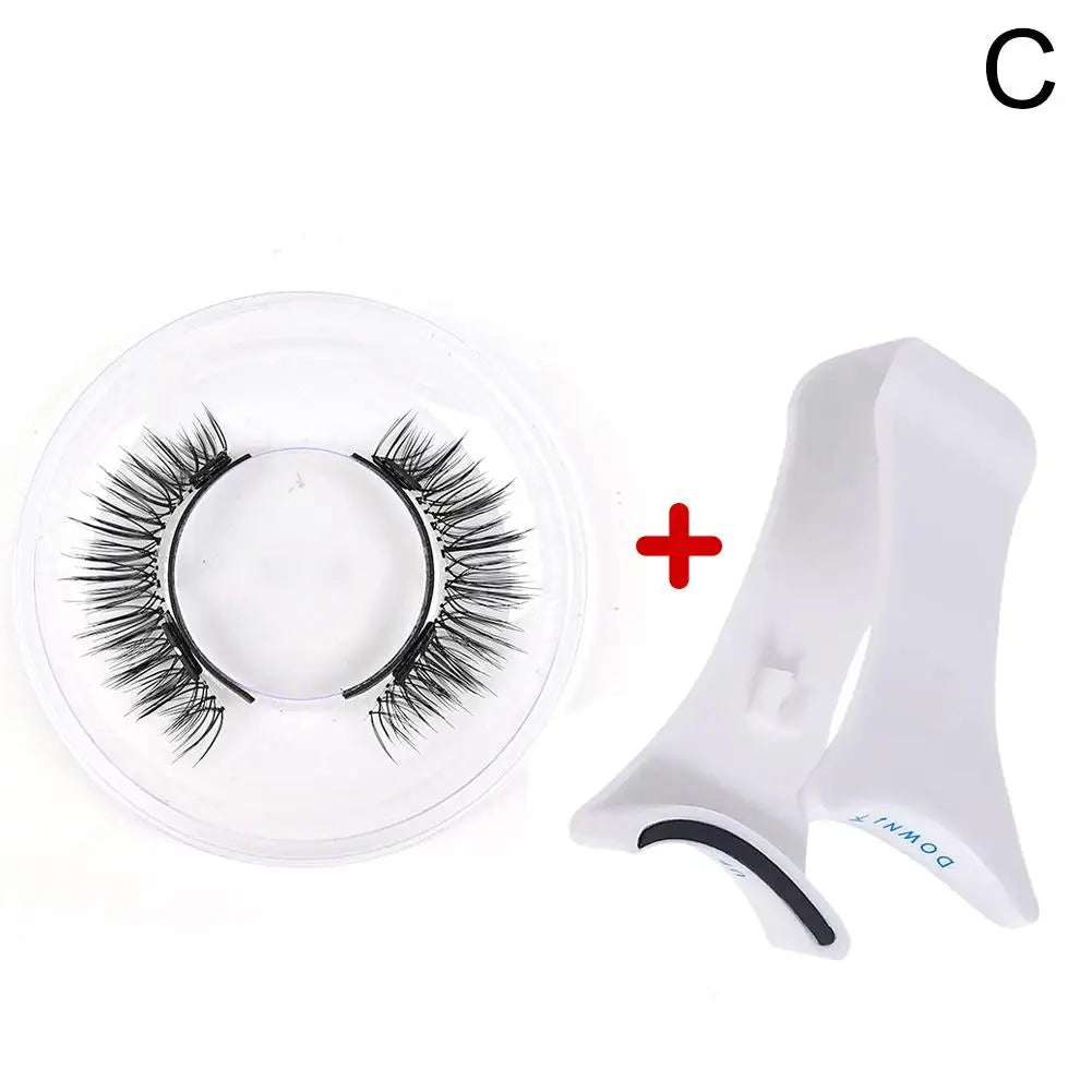 1Pair Magnetic Eyelashes Handmade 3D Natural Magnetic False Eyelashes Reusable Magnetic Eyelashes Tweezers Set