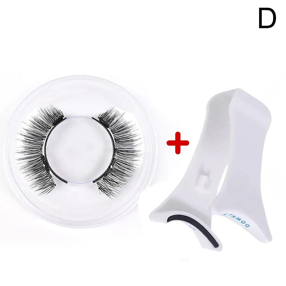 1Pair Magnetic Eyelashes Handmade 3D Natural Magnetic False Eyelashes Reusable Magnetic Eyelashes Tweezers Set