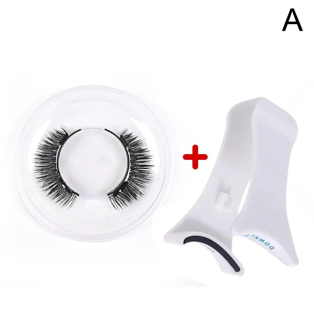 1Pair Magnetic Eyelashes Handmade 3D Natural Magnetic False Eyelashes Reusable Magnetic Eyelashes Tweezers Set